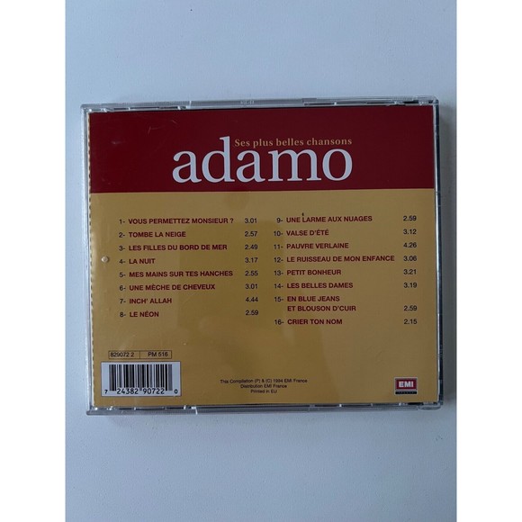 Adamo Ses Les Plus Belles Chansons CD 1994 EMI France Import Play Tested - Picture 2 of 5